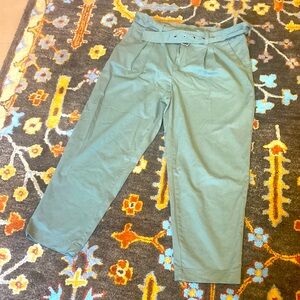 A New Day tapered super high rise chino pants teal with belt